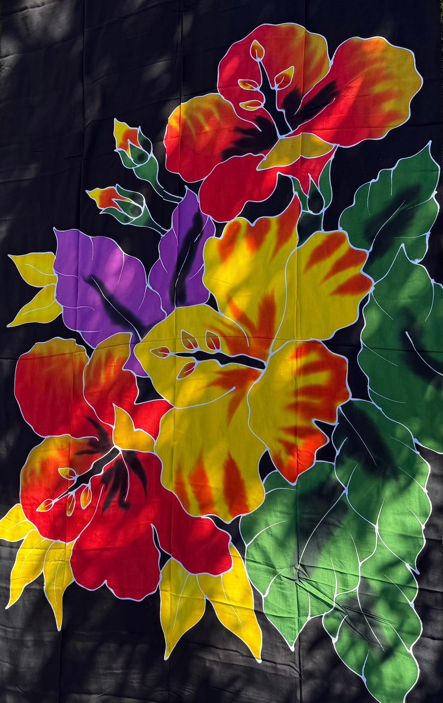 2m Ie Lavalava Women's Pareu Floral Sarong Beach Tropical Cover Up Size L Rayon