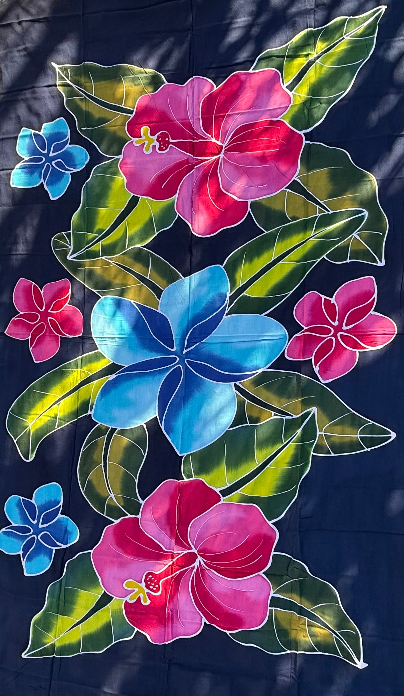 2m Ie Lavalava Women's Pareu Floral Sarong Beach Tropical Cover Up Size L Rayon Ie Sulu Tupenu