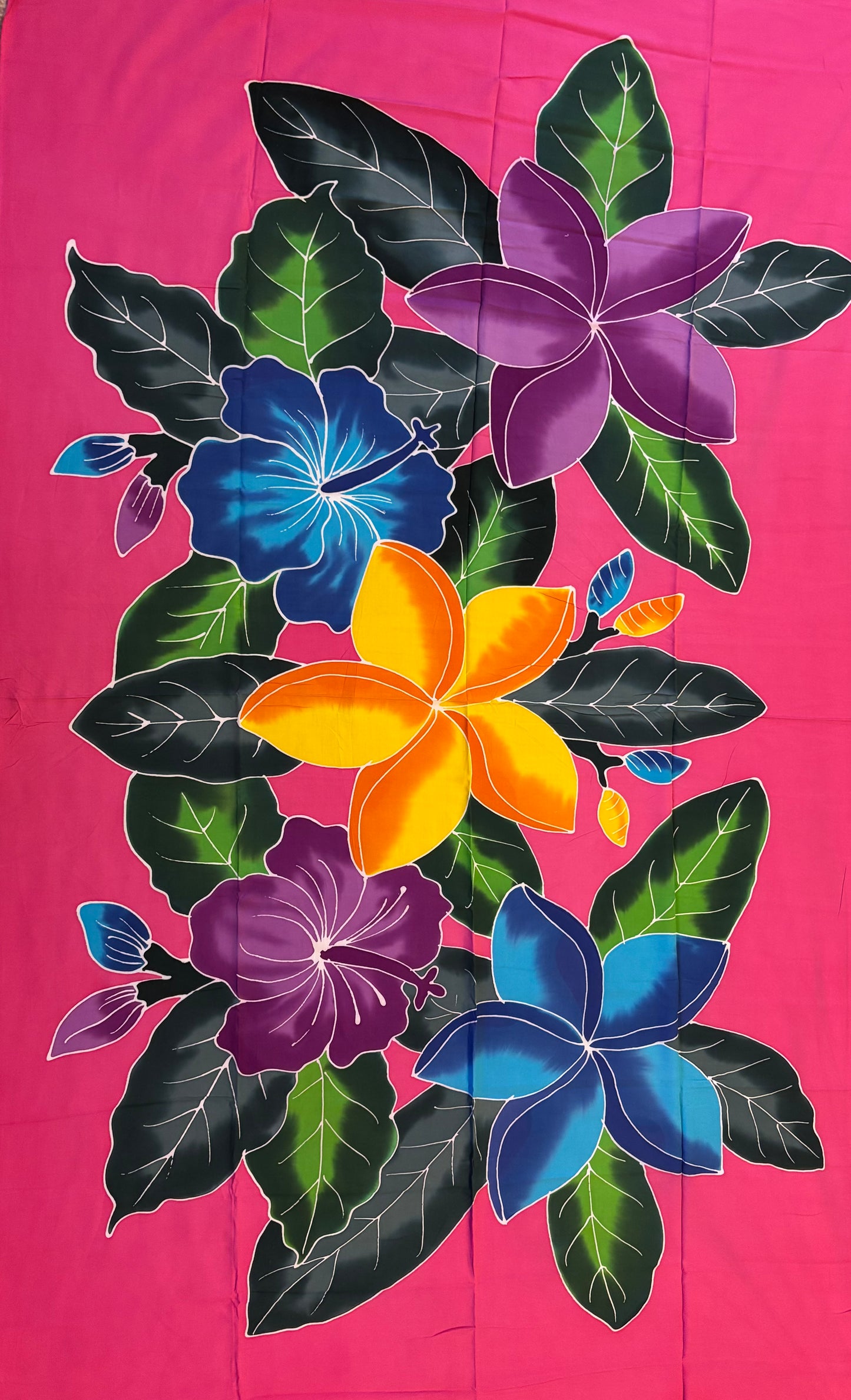 2m Ie Lavalava Women's Pareu Floral Sarong Beach Tropical Cover Up Size L Rayon