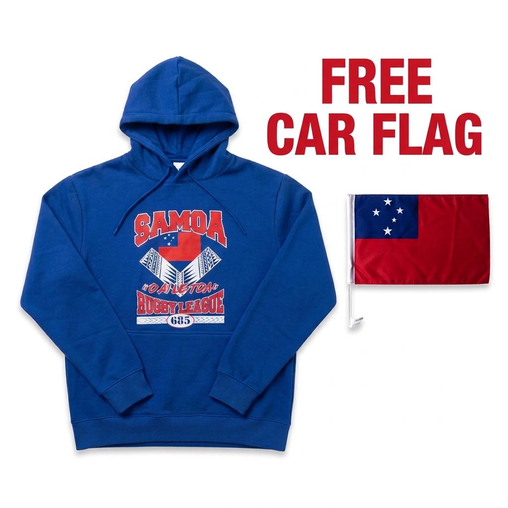 Samoa Rugby League Hoodie + Free Car Parade Flag