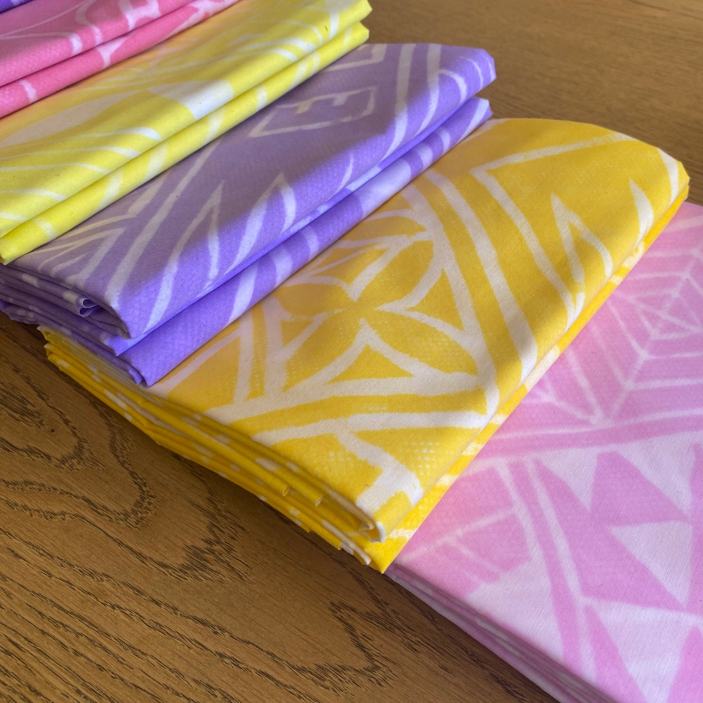 2m Lavender Pastel Block Print Table Cloth or Ie Lavalava Women's Pareo Cotton Poplin Sarong Beach Cover Up Size L