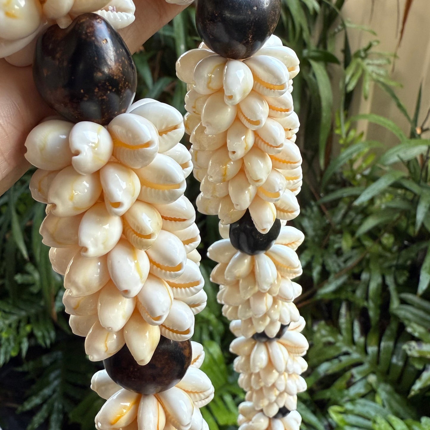 Cowrie Shell Necklace with Kukui Nut Ula Lei