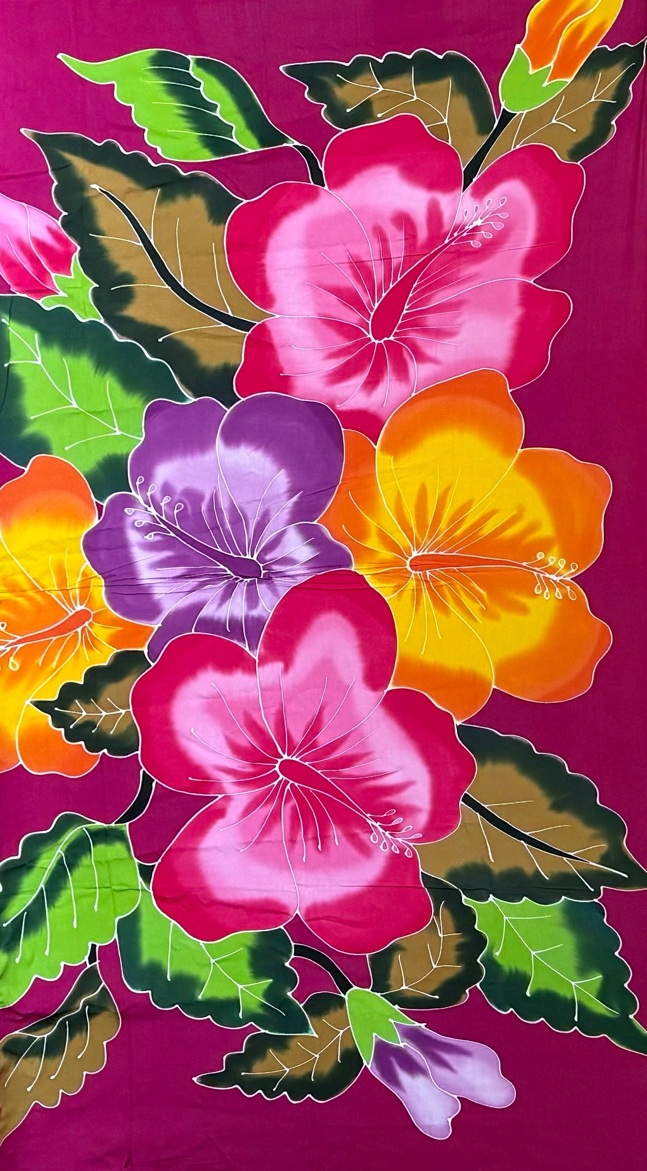 Women's Floral Sarong – 2m Rayon Beach Cover Up | Hibiscus Print