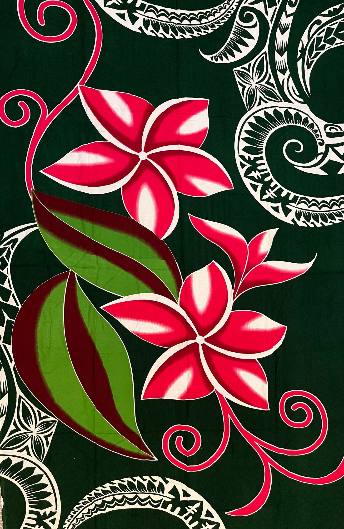 Black Lavalava Polynesian Women's Floral Sarong Beach Cover Up Size M #product_variant# - Island Aesthetica