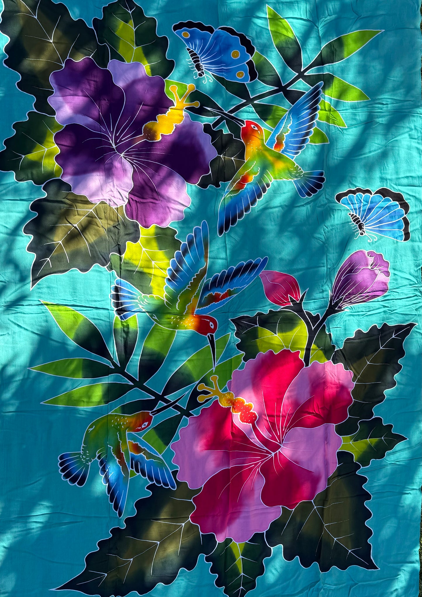 2m Ie Lavalava Women's Pareu Floral Sarong Beach Tropical Cover Up Size L Rayon