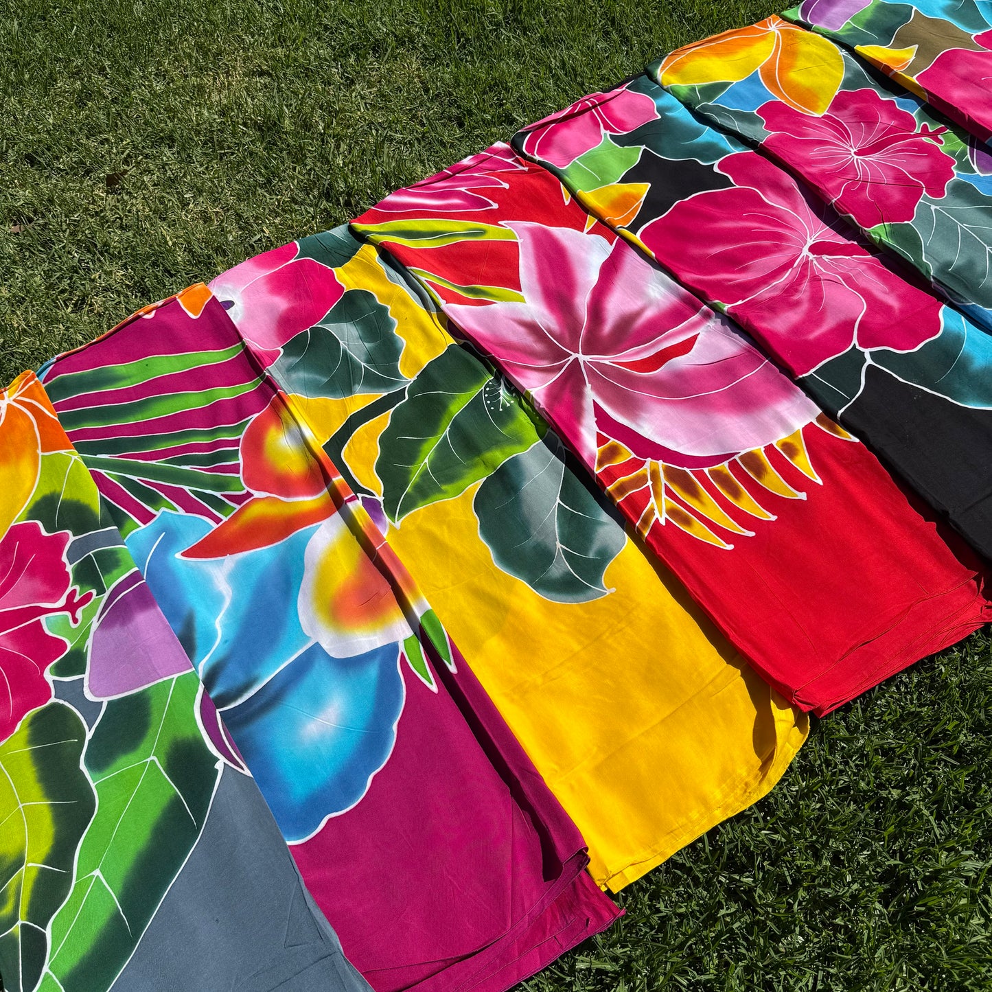 2m Ie Lavalava Women's Pareu Floral Sarong Beach Tropical Cover Up Size L Rayon Ie Sulu Tupenu