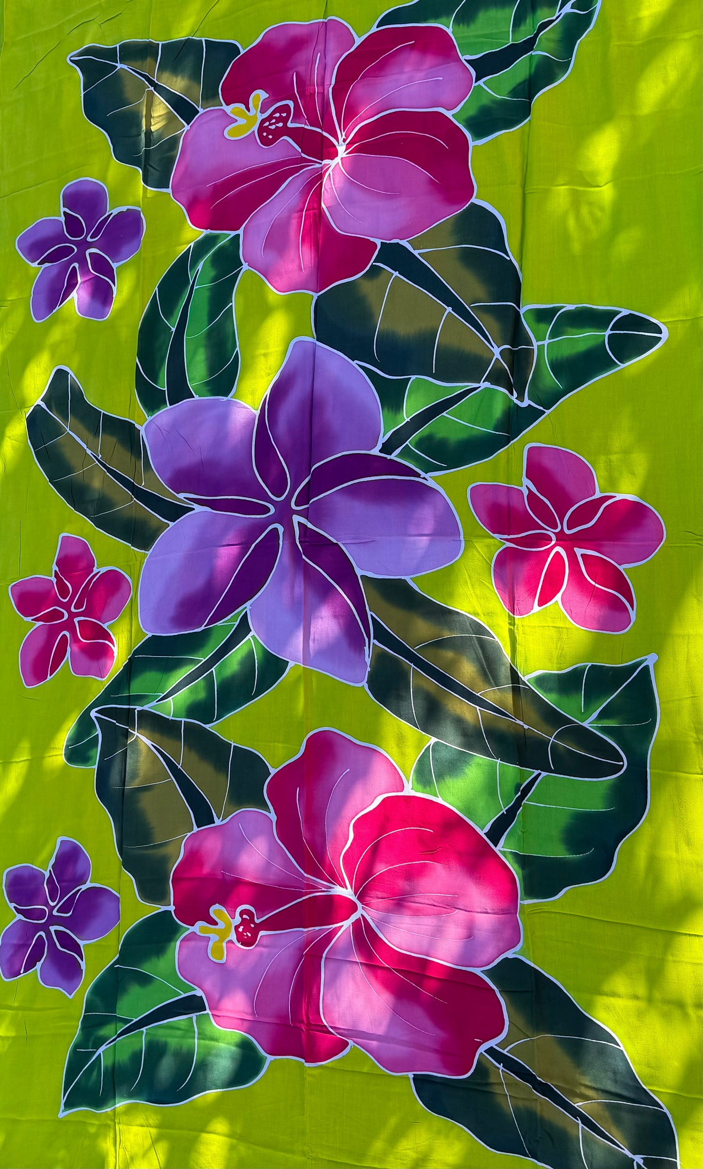 2m Ie Lavalava Women's Pareu Floral Sarong Beach Tropical Cover Up Size L Rayon