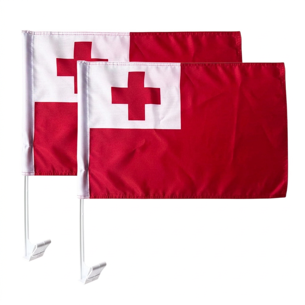 Tonga Window Car Flags | Set of 2 | 30 x 45cm