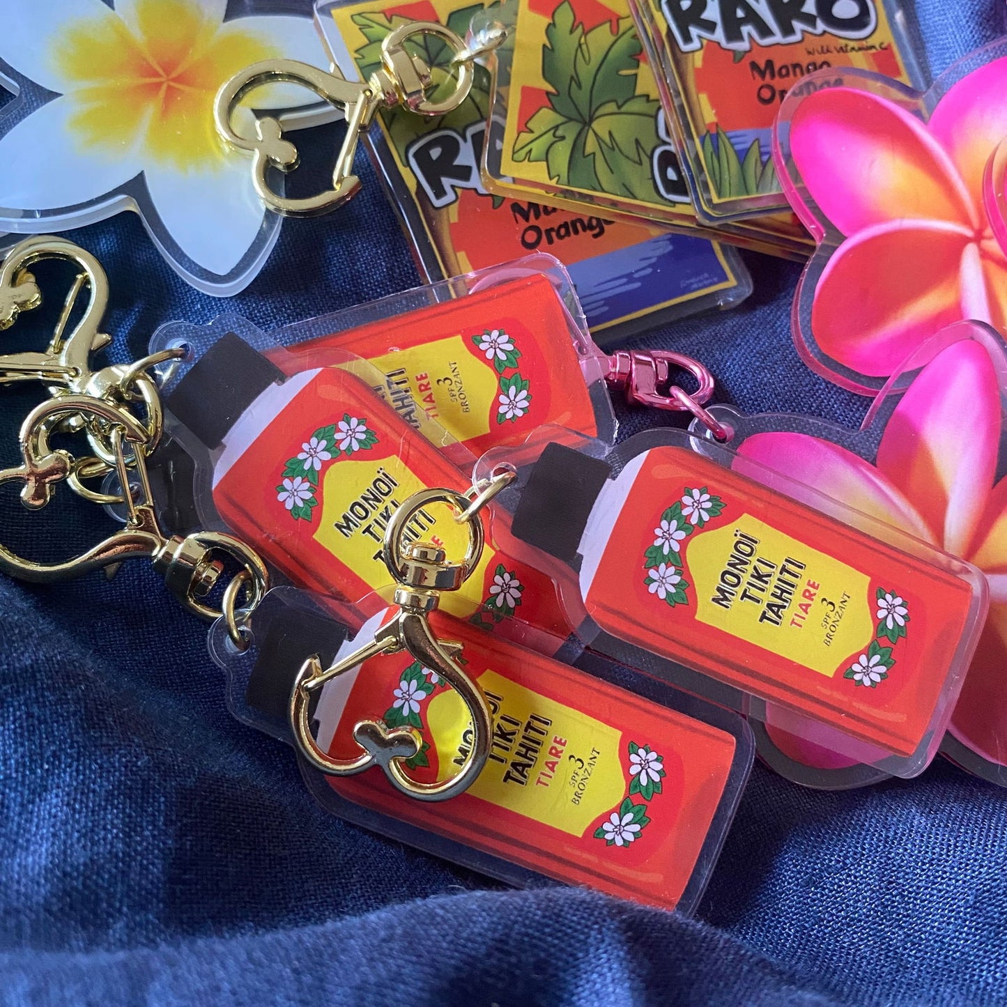 Monoi Oil Acrylic Keychain Bag Charm - Island Aesthetica