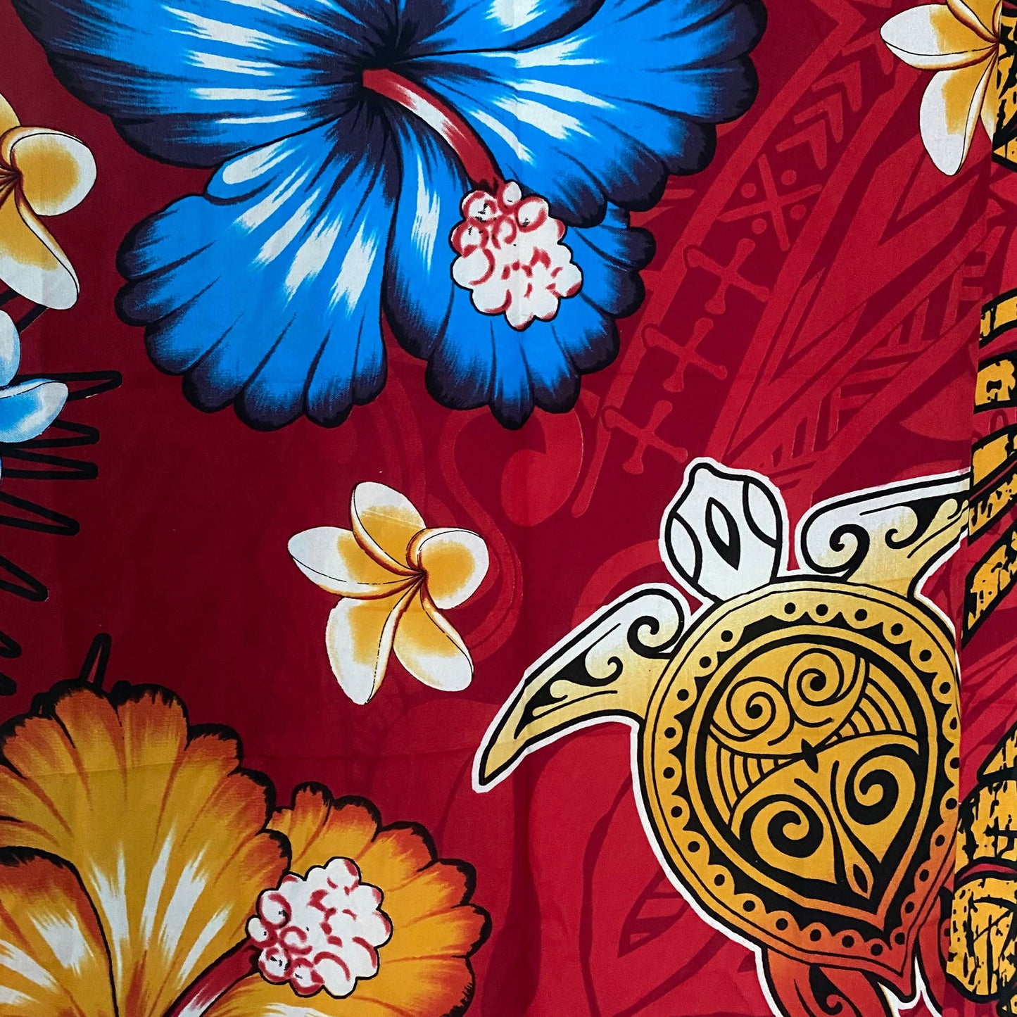 Red Lavalava Polynesian Women's Floral Sarong Beach Cover Up Size M #product_variant# - Island Aesthetica