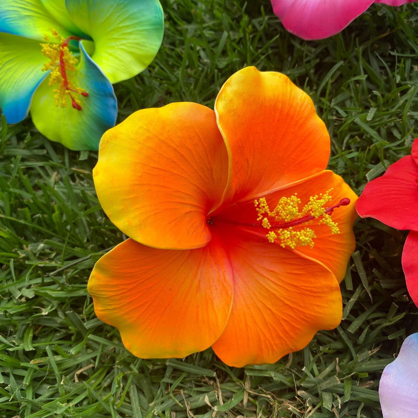 XL Hibiscus Polynesian Sei Artificial Foam Hair Flowers 12.5cm - Island Aesthetica