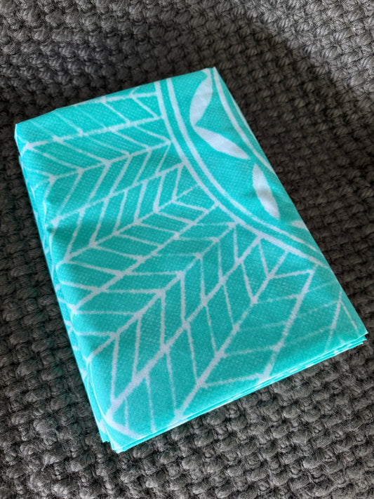 2m Pastel Tidal Block Print Table Cloth or Ie Lavalava Women's Pareo Cotton Poplin Sarong Beach Cover Up Size L