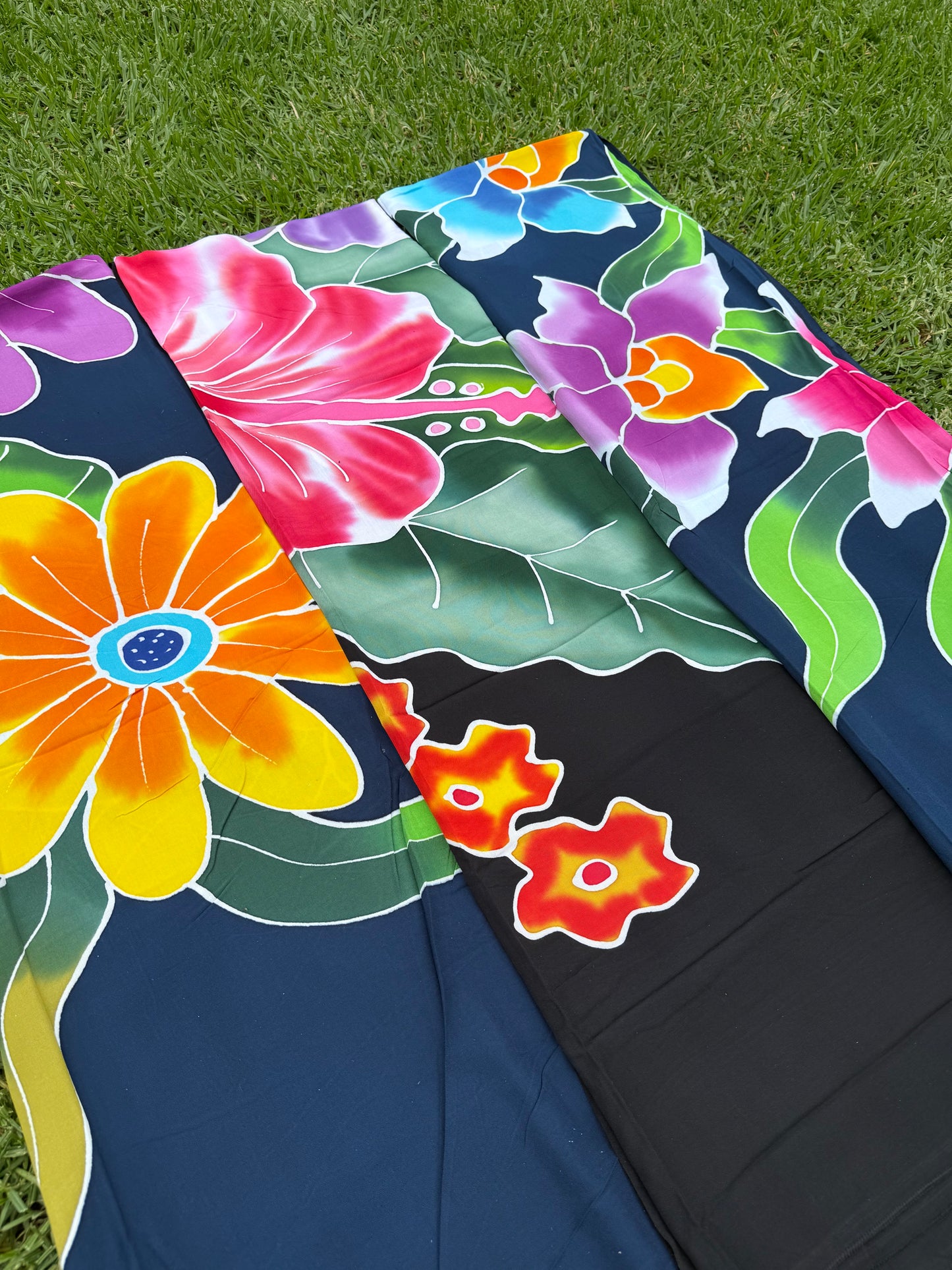 2m Ie Lavalava Women's Pareu Floral Sarong Beach Tropical Cover Up Size L Rayon Ie Sulu Tupenu