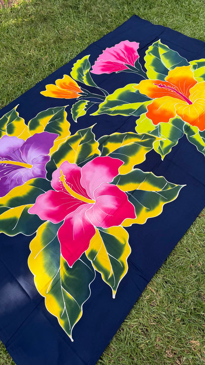 2m Ie Lavalava Women's Pareu Floral Sarong Beach Tropical Cover Up Size L Rayon Ie Sulu Tupenu