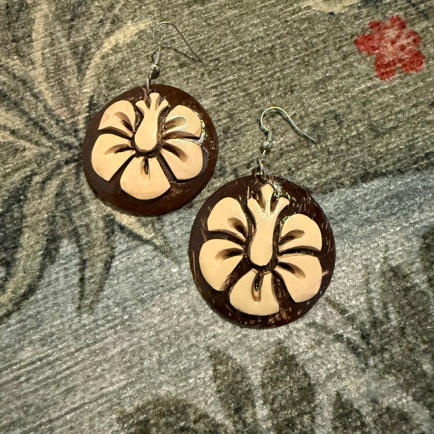 Coconut Shell Earrings Pacific Island Accessories