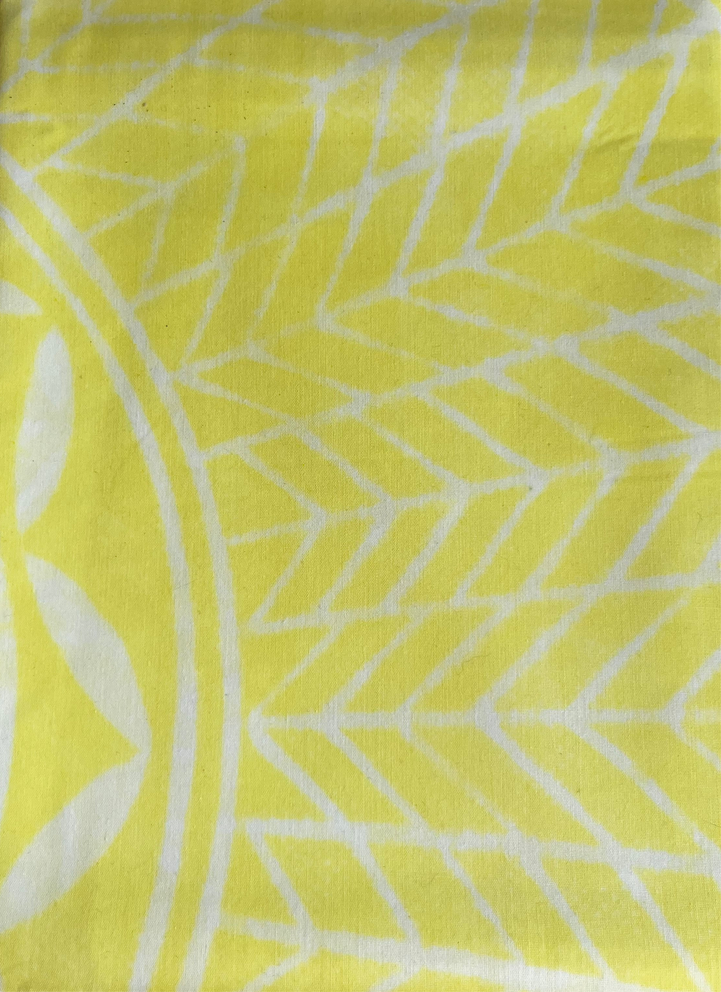 2m Pastel Lemon Block Print Table Cloth or Ie Lavalava Women's Pareo Cotton Poplin Sarong Beach Cover Up Size L