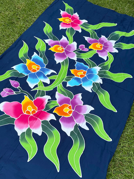 2m Ie Lavalava Women's Pareu Floral Sarong Beach Tropical Cover Up Size L Rayon Ie Sulu Tupenu