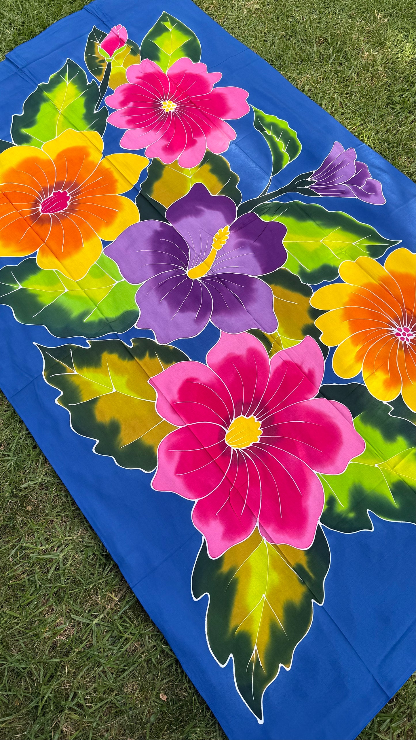 2m Ie Lavalava Women's Pareu Floral Sarong Beach Tropical Cover Up Size L Rayon Ie Sulu Tupenu