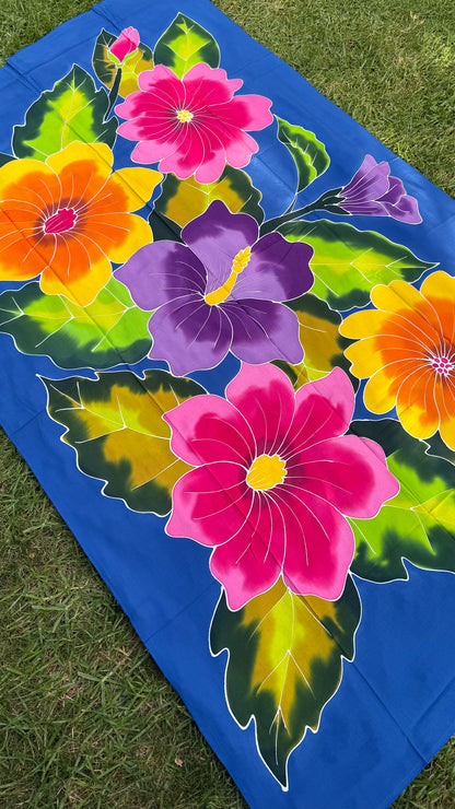 2m Ie Lavalava Women's Pareu Floral Sarong Beach Tropical Cover Up Size L Rayon Ie Sulu Tupenu