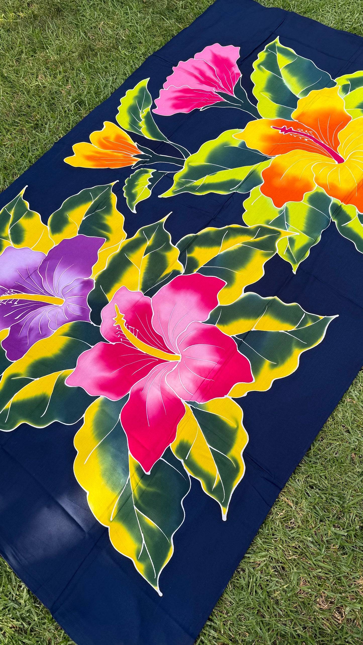 2m Ie Lavalava Women's Pareu Floral Sarong Beach Tropical Cover Up Size L Rayon Ie Sulu Tupenu