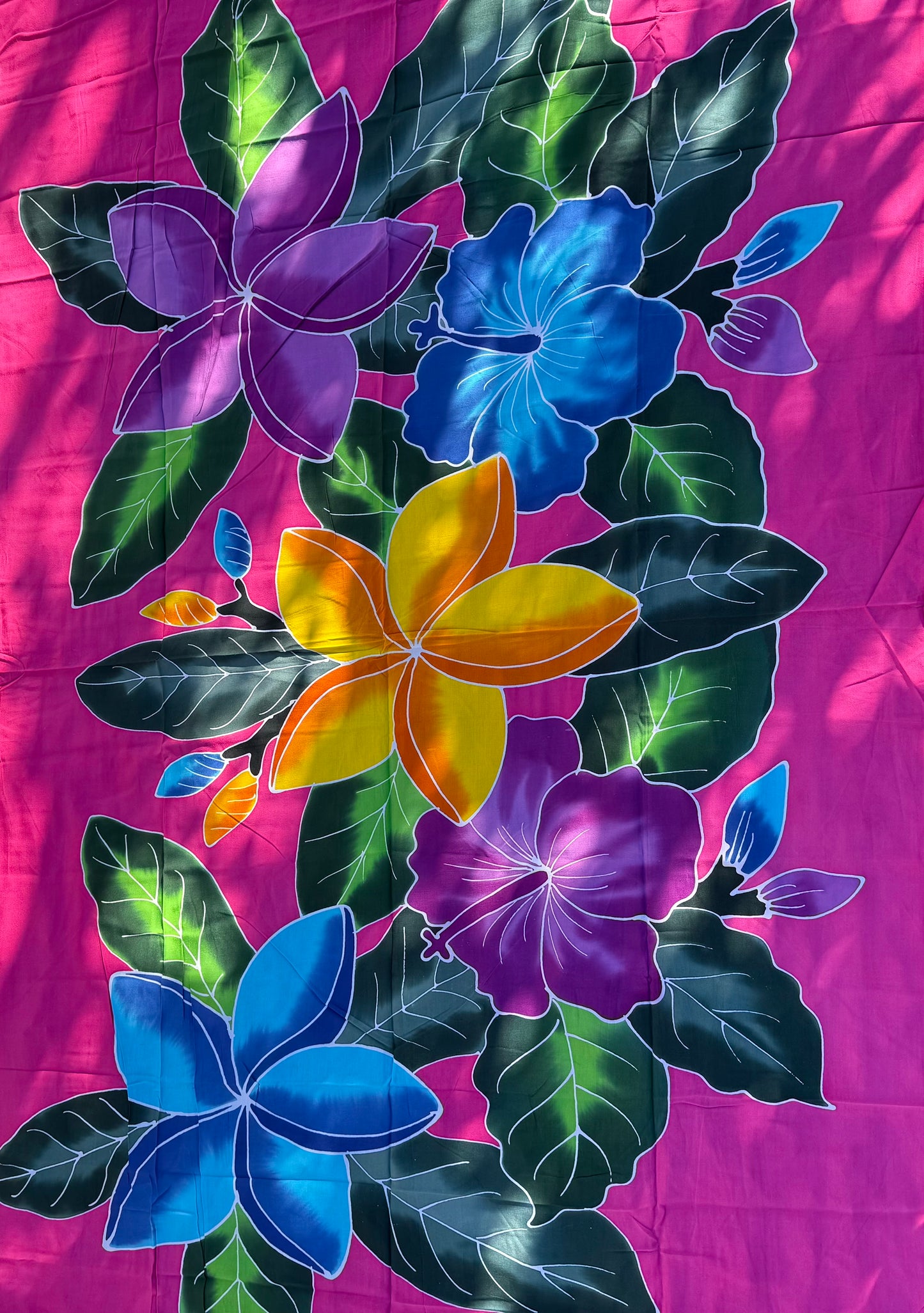 2m Ie Lavalava Women's Pareu Floral Sarong Beach Tropical Cover Up Size L Rayon