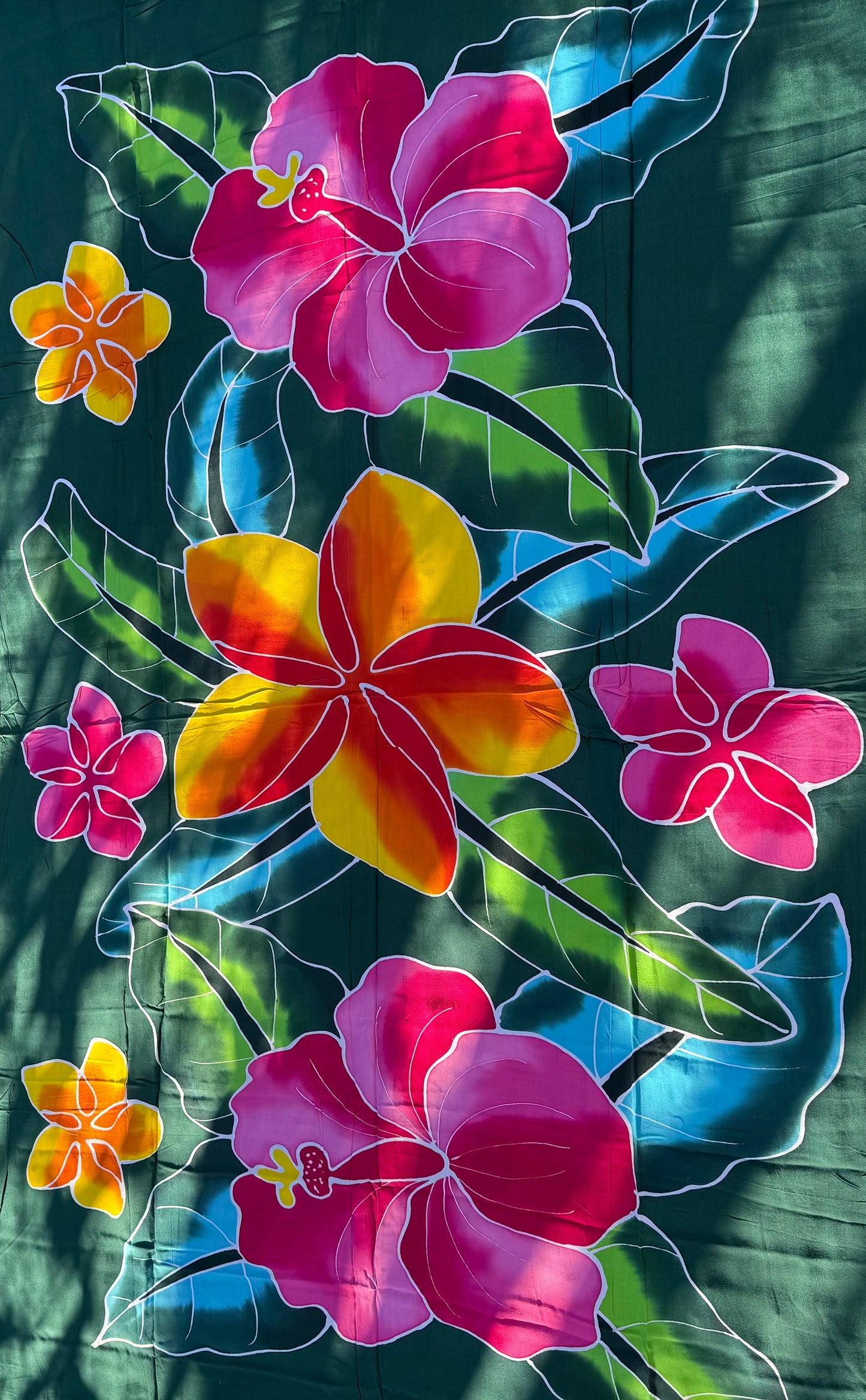 2m Ie Lavalava Women's Pareu Floral Sarong Beach Tropical Cover Up Size L Rayon