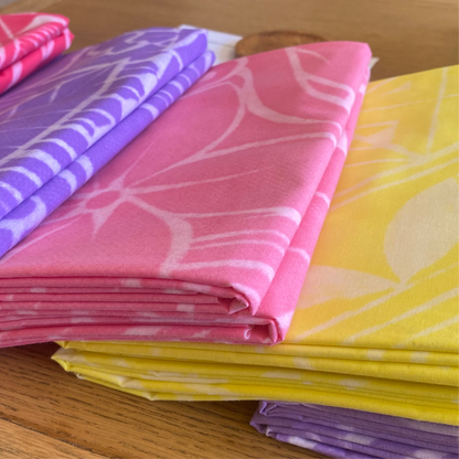 2m Pastel Mauve Block Print Table Cloth or Ie Lavalava Women's Pareo Cotton Poplin Sarong Beach Cover Up Size L