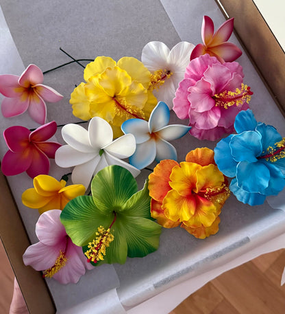 Kalea Assorted Flowers Gift Box (13 pieces) Hibiscus, Frangipani, Tiare