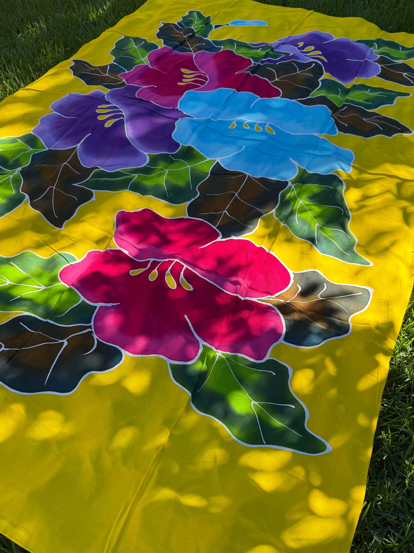 2m Ie Lavalava Women's Pareu Floral Sarong Beach Tropical Cover Up Size L Rayon Ie Sulu Tupenu