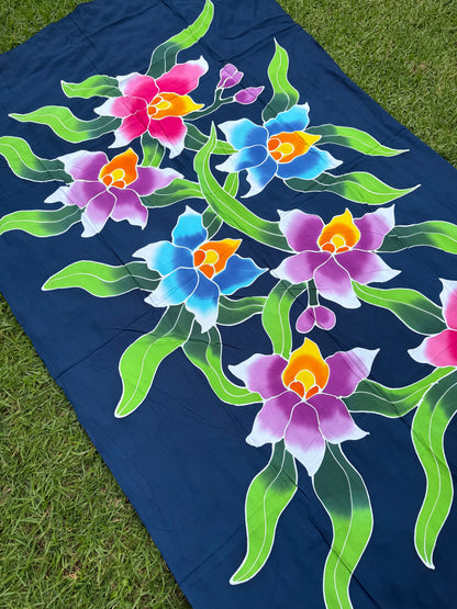 2m Ie Lavalava Women's Pareu Floral Sarong Beach Tropical Cover Up Size L Rayon Ie Sulu Tupenu