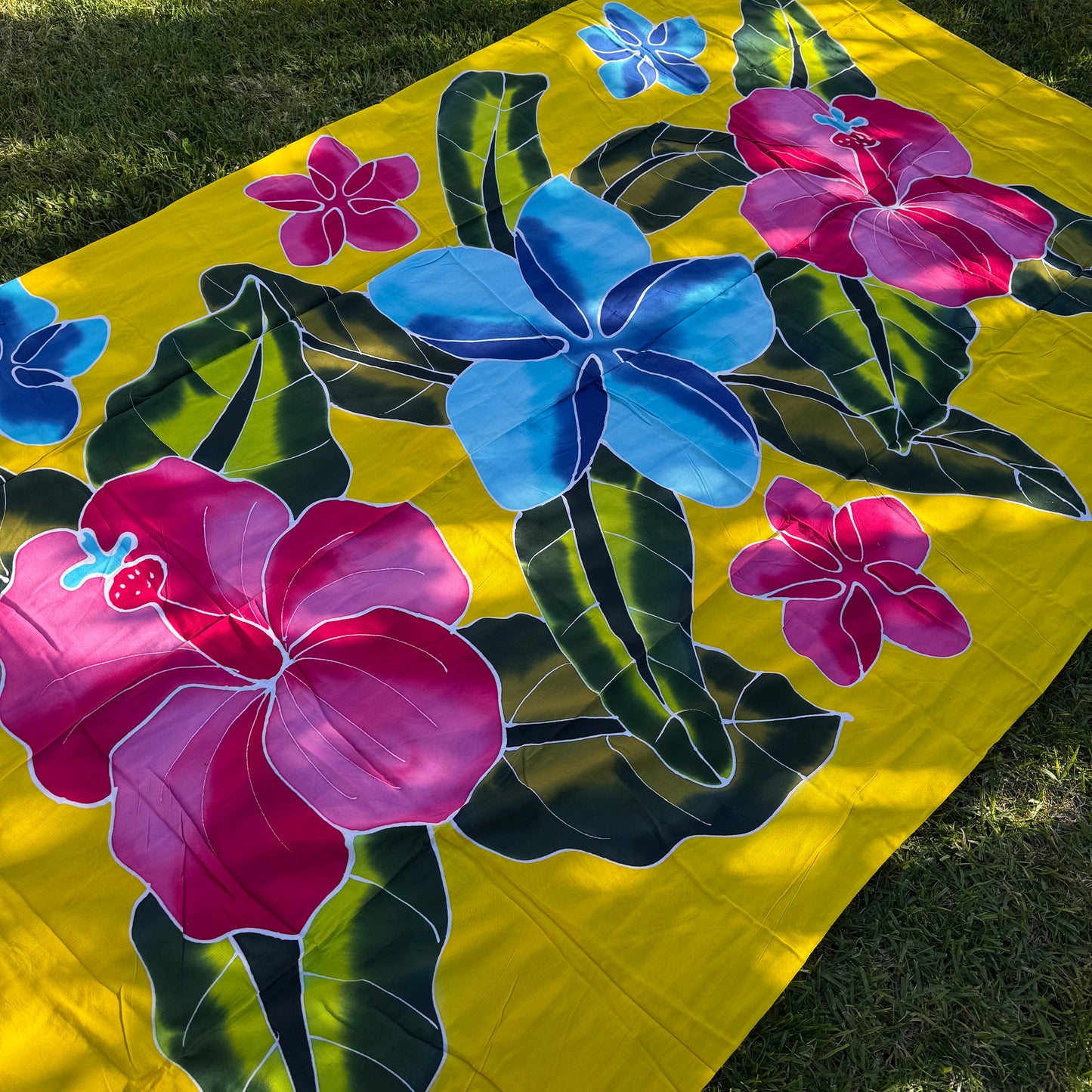 2m Ie Lavalava Women's Pareu Floral Sarong Beach Tropical Cover Up Size L Rayon