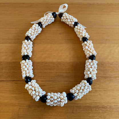 Cowrie Shell Necklace with Kukui Nut Ula Lei