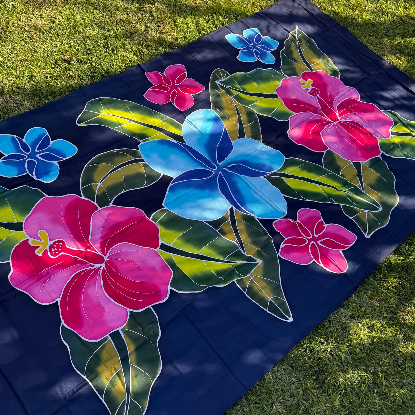 2m Ie Lavalava Women's Pareu Floral Sarong Beach Tropical Cover Up Size L Rayon Ie Sulu Tupenu