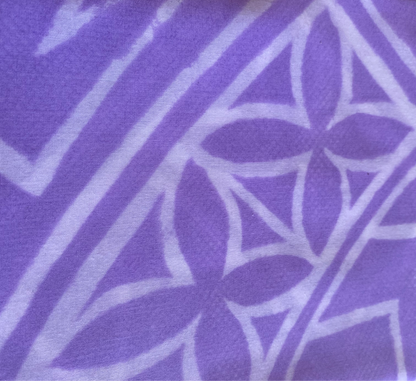 2m Lavender Pastel Block Print Table Cloth or Ie Lavalava Women's Pareo Cotton Poplin Sarong Beach Cover Up Size L