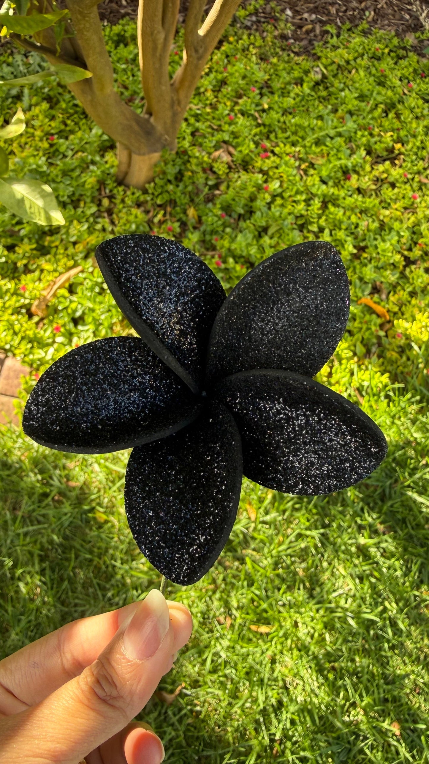 Frangipani Glitter Sei Tropical Hair Flowers 7cm Special Occasions Size M