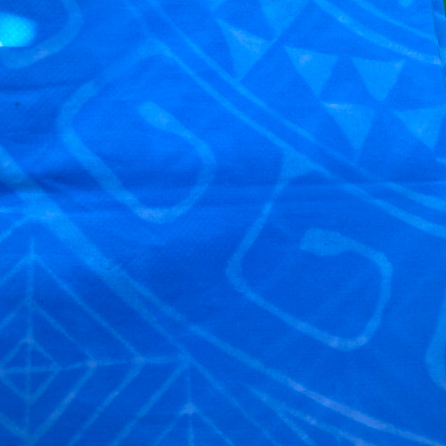 2m Marine Pastel Block Print Table Cloth Ie Lavalava Women's Pareo Cotton Poplin Sarong Beach Cover Up Size L