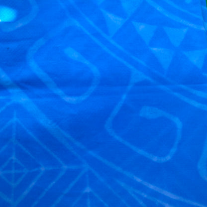 2m Marine Pastel Block Print Table Cloth Ie Lavalava Women's Pareo Cotton Poplin Sarong Beach Cover Up Size L