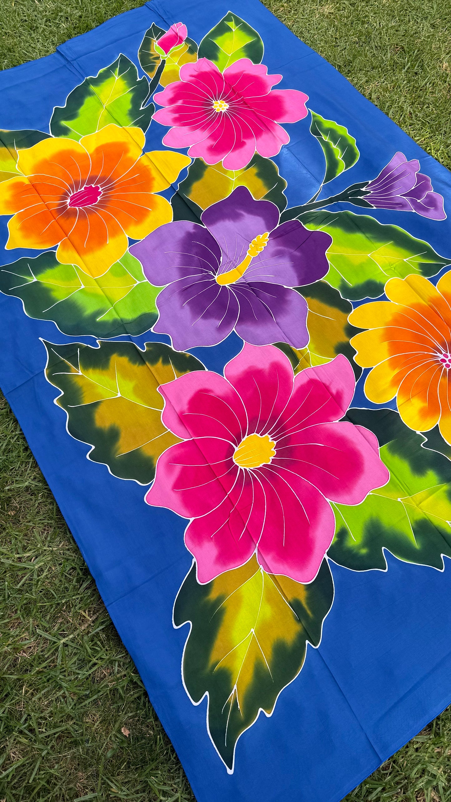 2m Ie Lavalava Women's Pareu Floral Sarong Beach Tropical Cover Up Size L Rayon Ie Sulu Tupenu