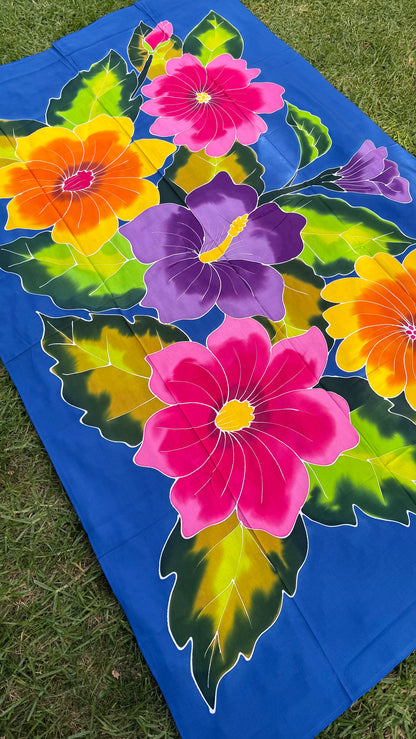2m Ie Lavalava Women's Pareu Floral Sarong Beach Tropical Cover Up Size L Rayon Ie Sulu Tupenu