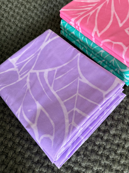 2m Lilac Pastel Block Print Table Cloth or Ie Lavalava Women's Pareo Cotton Poplin Sarong Beach Cover Up Size L