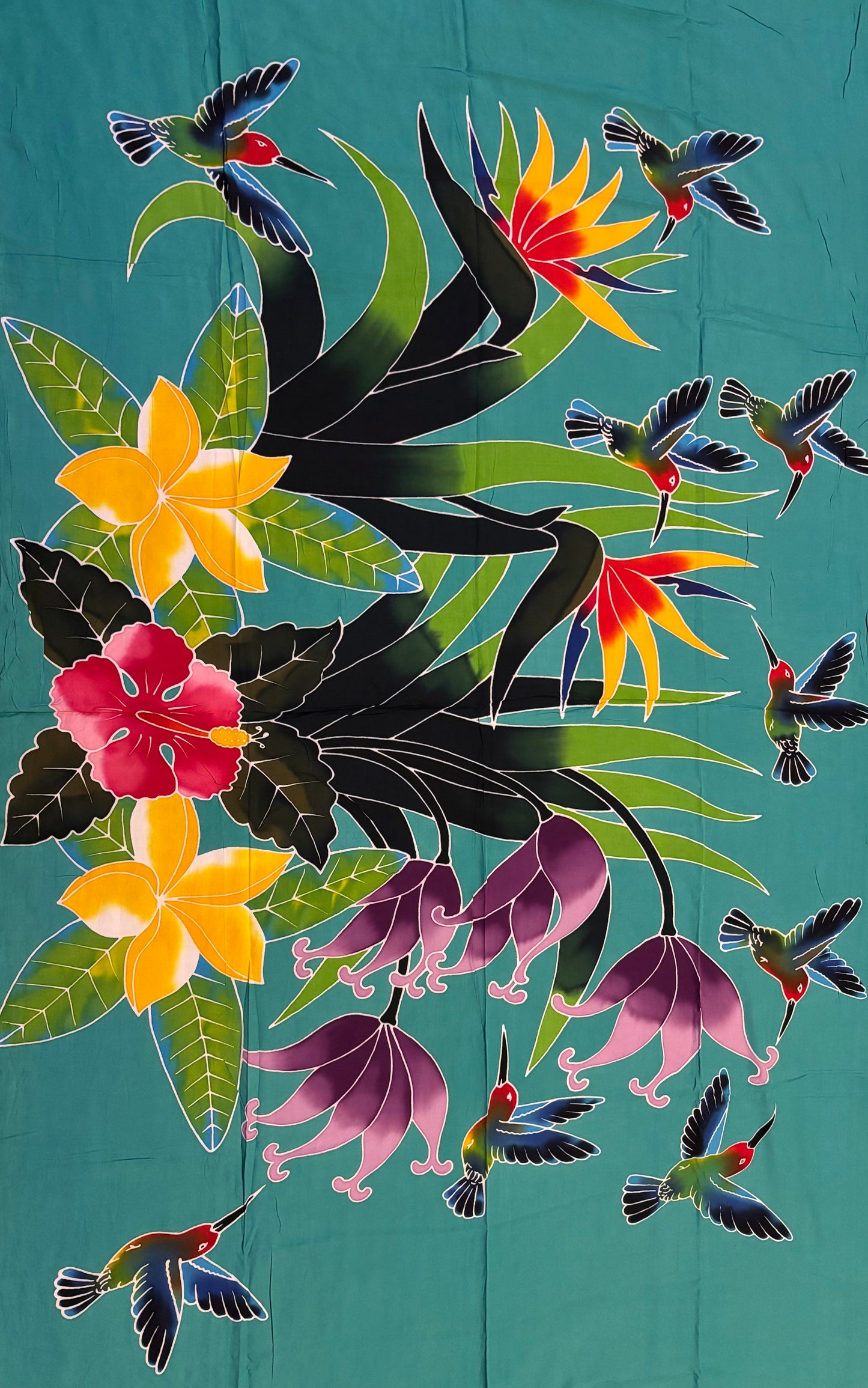 2m Ie Lavalava Women's Pareu Floral Sarong Beach Tropical Cover Up Size L Rayon