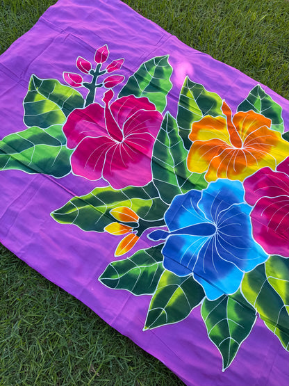 2m Ie Lavalava Women's Pareu Floral Sarong Beach Tropical Cover Up Size L Rayon Ie Sulu Tupenu