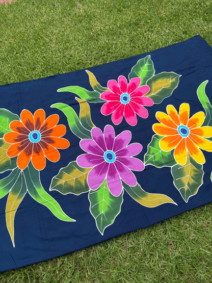 2m Ie Lavalava Women's Pareu Floral Sarong Beach Tropical Cover Up Size L Rayon Ie Sulu Tupenu