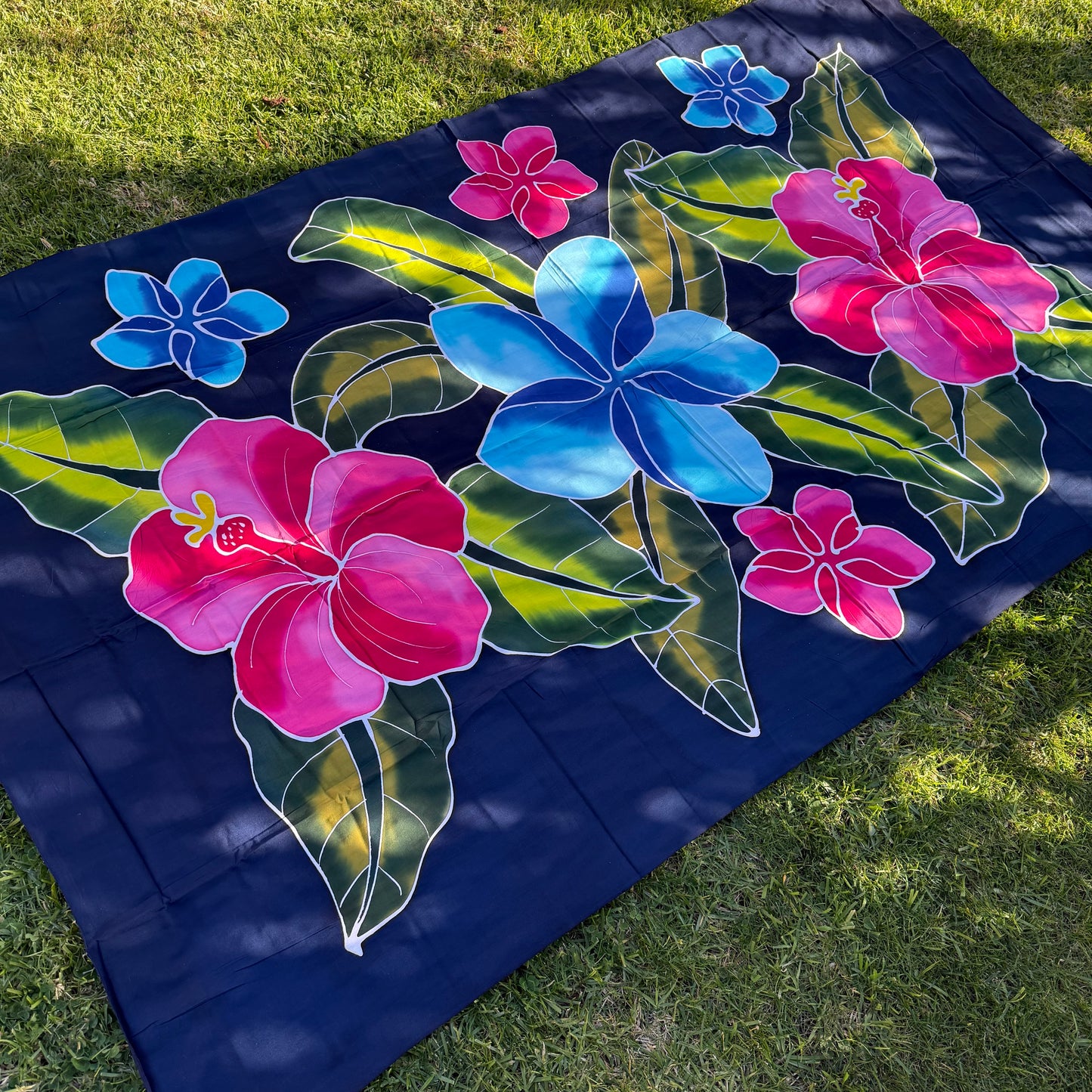 2m Ie Lavalava Women's Pareu Floral Sarong Beach Tropical Cover Up Size L Rayon Ie Sulu Tupenu