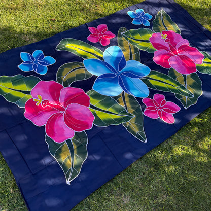 2m Ie Lavalava Women's Pareu Floral Sarong Beach Tropical Cover Up Size L Rayon Ie Sulu Tupenu