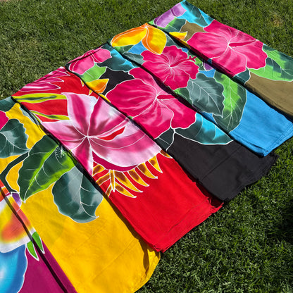 2m Ie Lavalava Women's Pareu Floral Sarong Beach Tropical Cover Up Size L Rayon Ie Sulu Tupenu