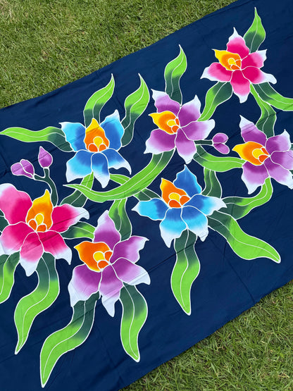 2m Ie Lavalava Women's Pareu Floral Sarong Beach Tropical Cover Up Size L Rayon Ie Sulu Tupenu