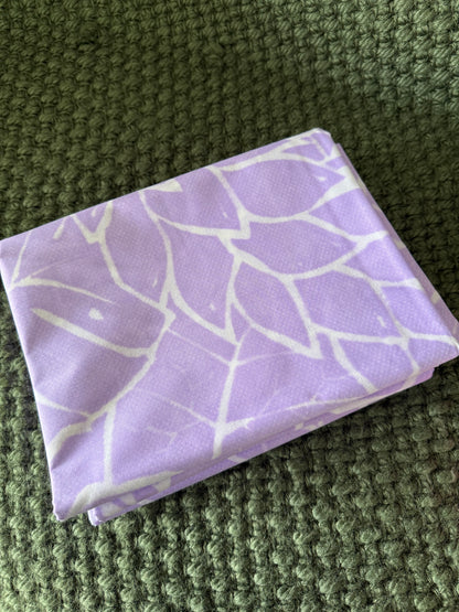 2m Lilac Pastel Block Print Table Cloth or Ie Lavalava Women's Pareo Cotton Poplin Sarong Beach Cover Up Size L