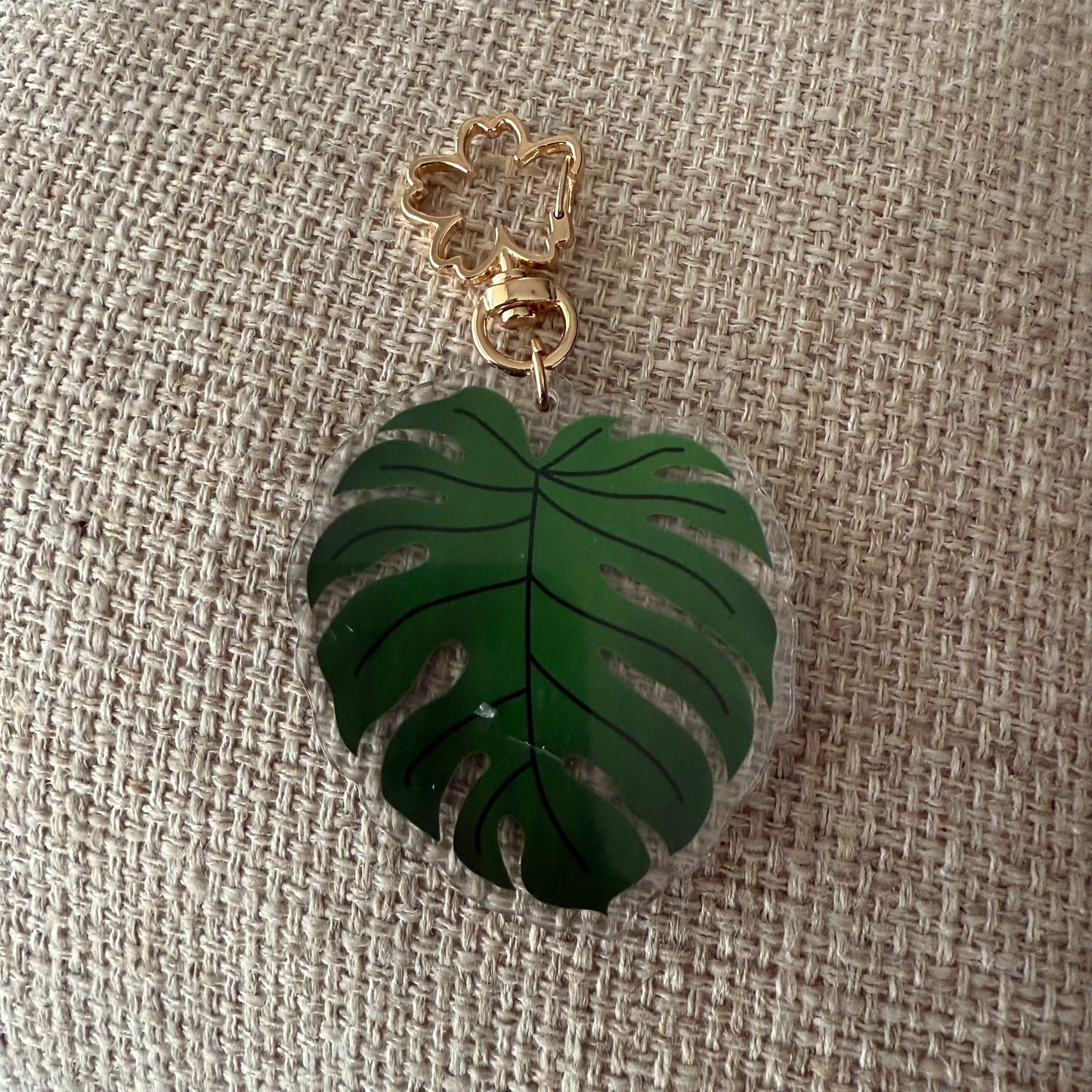 Monstera Acrylic Keychain Bag Charm