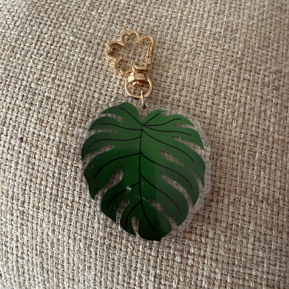 Monstera Acrylic Keychain Bag Charm